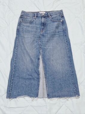 SLVRLAKE Light Blue Denim Wide-Leg Midi Skirt